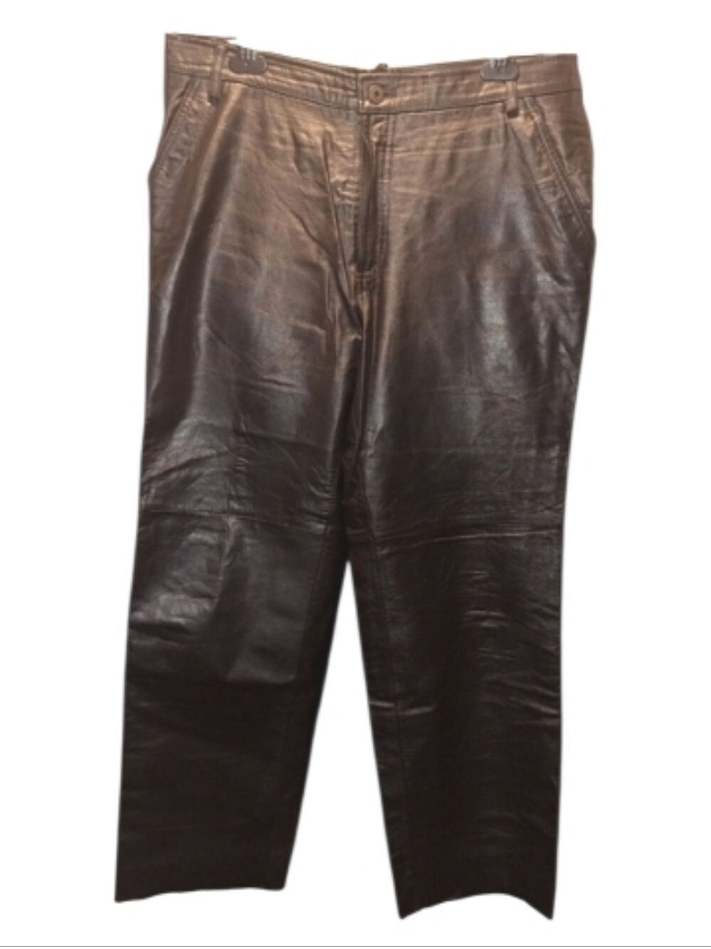 Black Leather Wide Leg Pants High Waisted